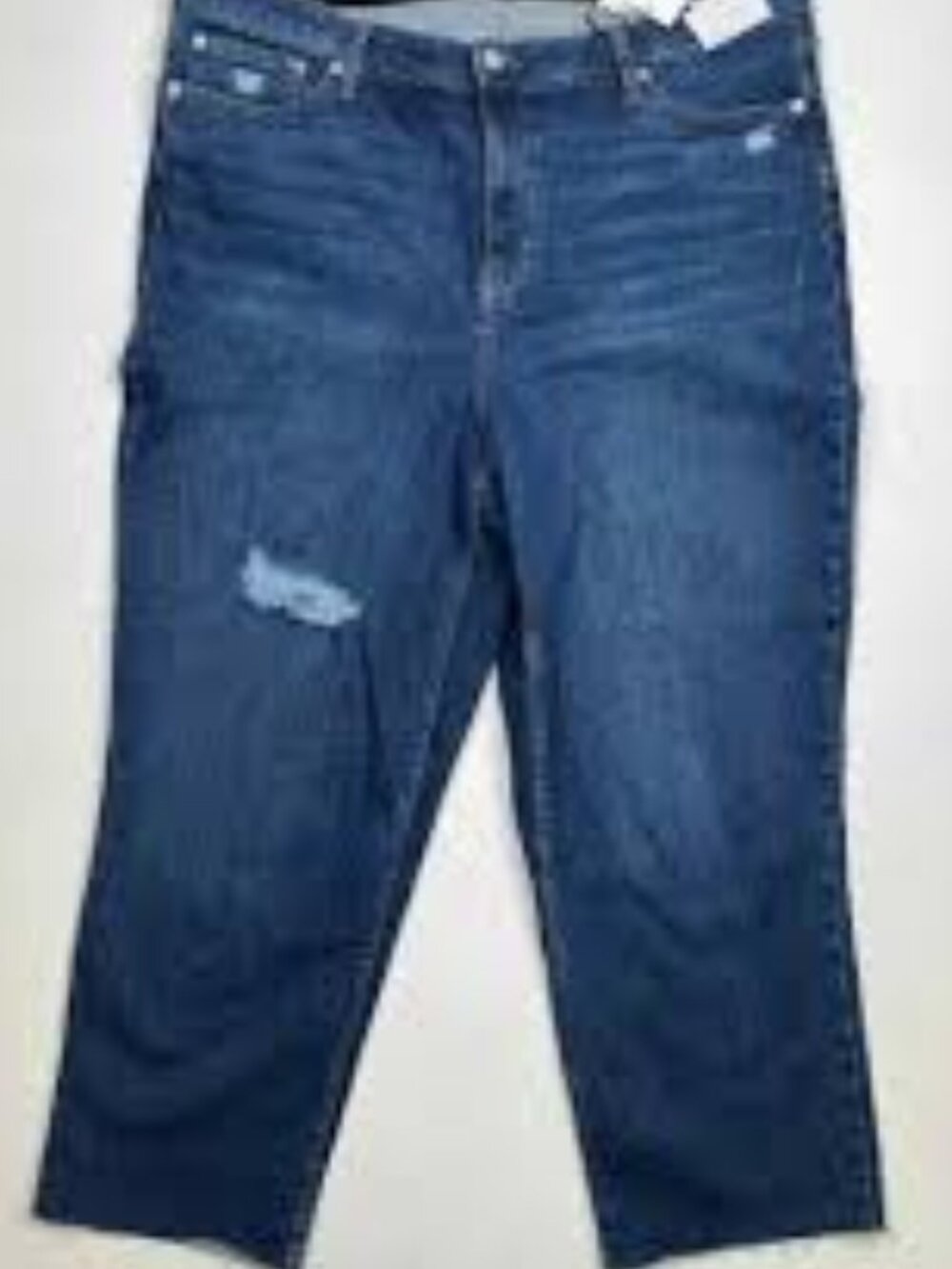 Calvin Klein Jeans High Rise Straight Leg Plus Size Distressed Jeans